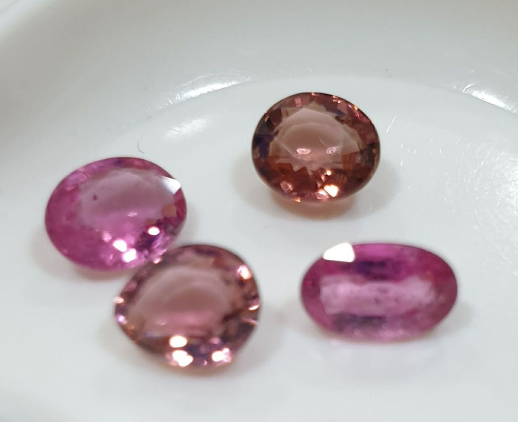 Lote de turmalina rosa variada - Pera ovalada - Lote de piedras preciosas - Gemas naturales