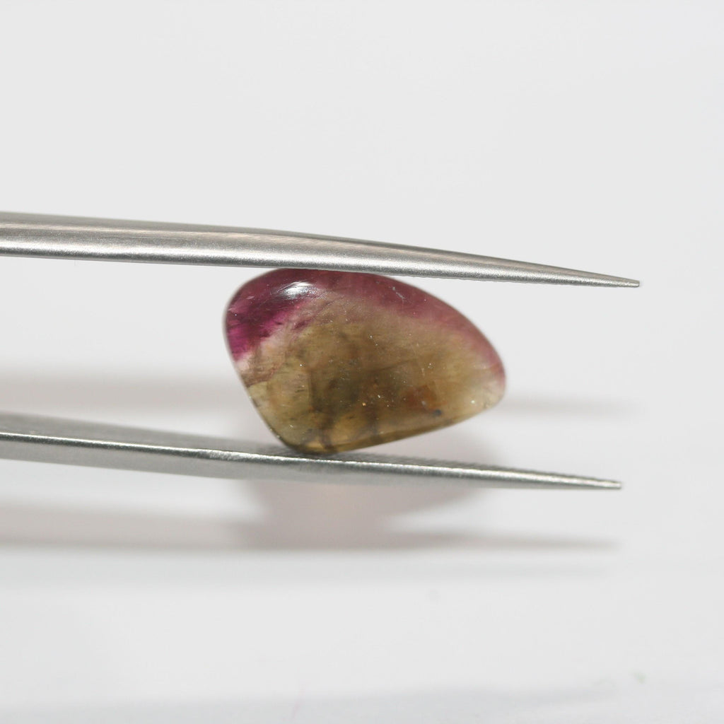 Watermelon Turmaline Oval Irregular Flat Cabochon 16.5x10.5mm.(5.36ct.)