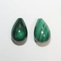 Malaquita Gota Media Perforada 15x10mm.( 1 Par )