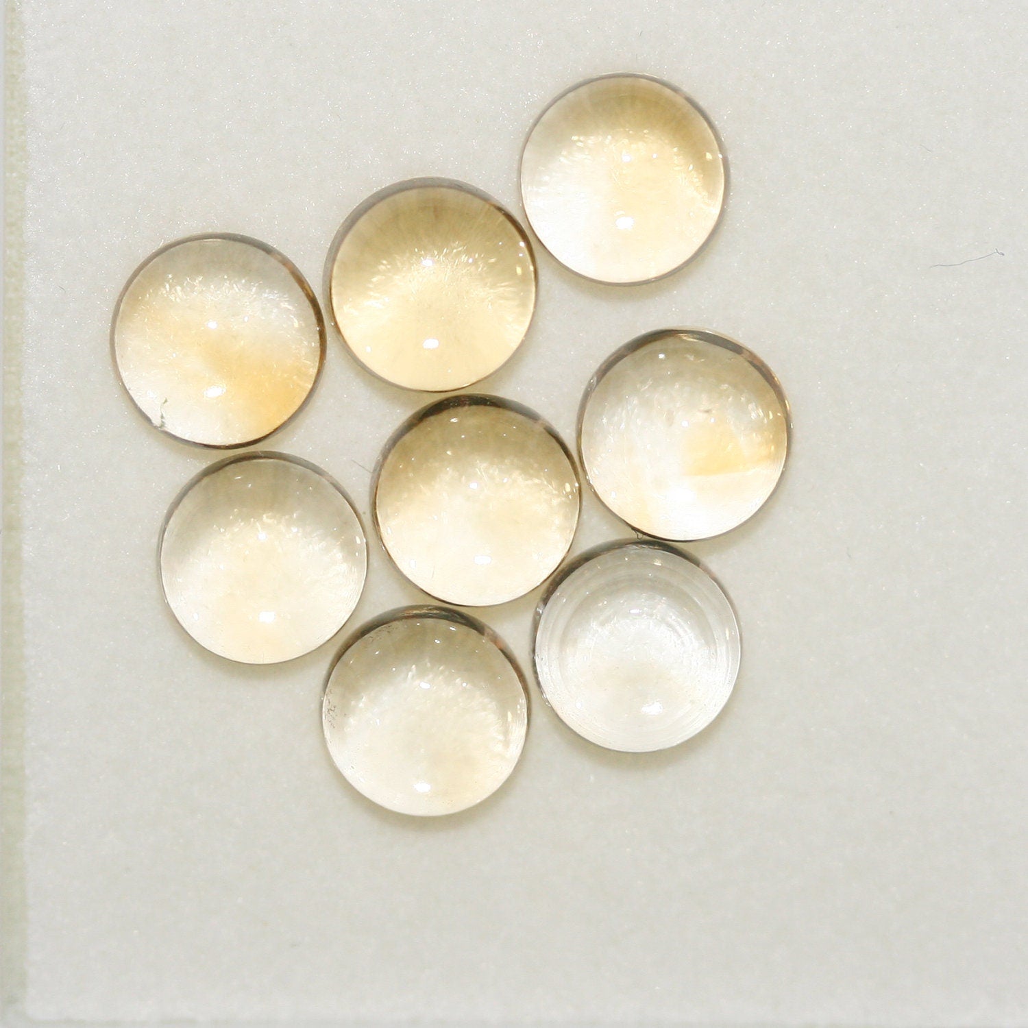 Lote de 8 cabujones redondos de citrino de 7 mm. (8 uds.)