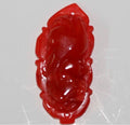 Colgante de jade rojo 51x23 mm