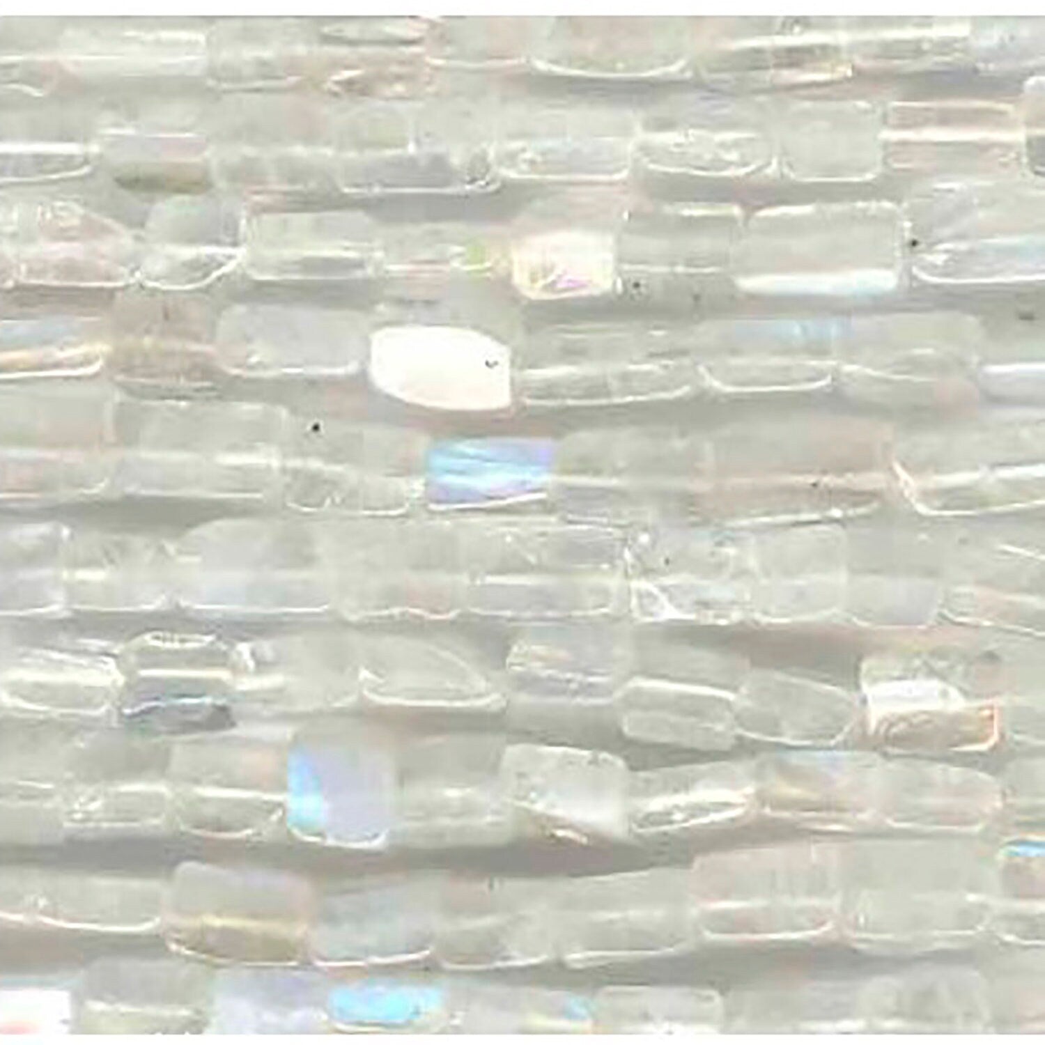 14" St Moonstone Smooth Brick Prism Beads 5x4mm. Approx. -Strand 38cm