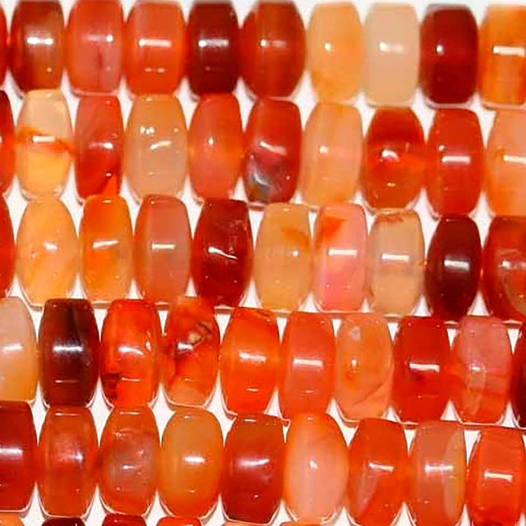 Perles rondelles lisses en cornaline de 15 pouces, 10 x 5 mm. - Fil de 39 cm.