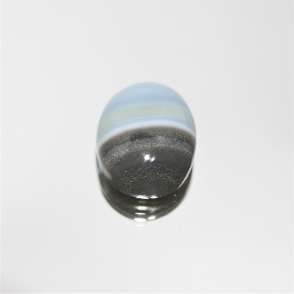 Blue Stripe  Opal Cabochon 15x12mm. (8.29ct.) - Natural Untreated Gem- Unique color- Jewellery Supplies- Inclusion Stones Natural