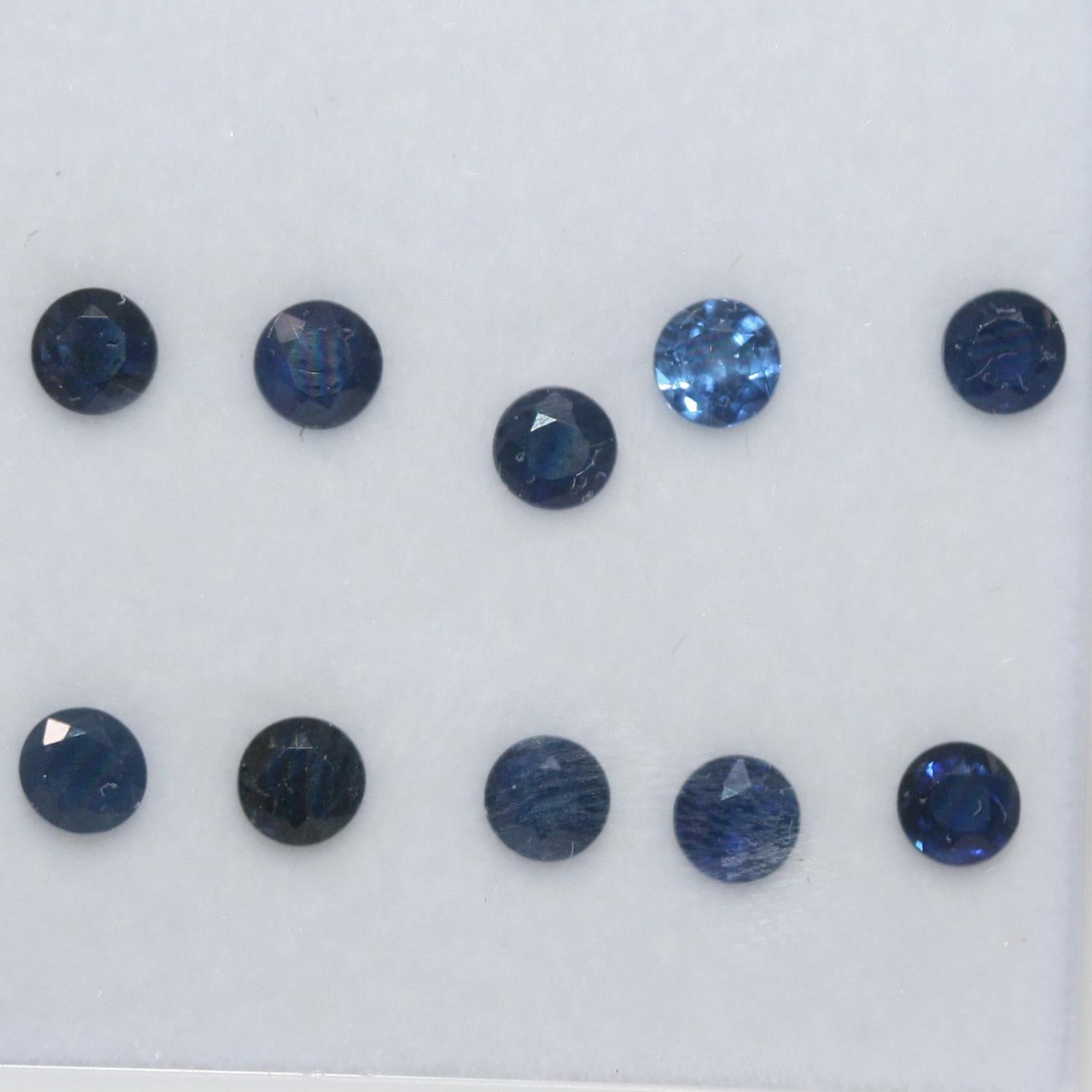 10 pcs Lot of Blue Sapphire Faceted Round 3.5mm. (10 pcs)