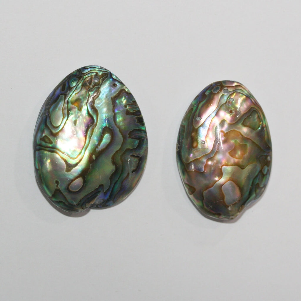 Colgante ovalado liso de concha de Paua de 35 x 25 mm aprox. (1 unidad)