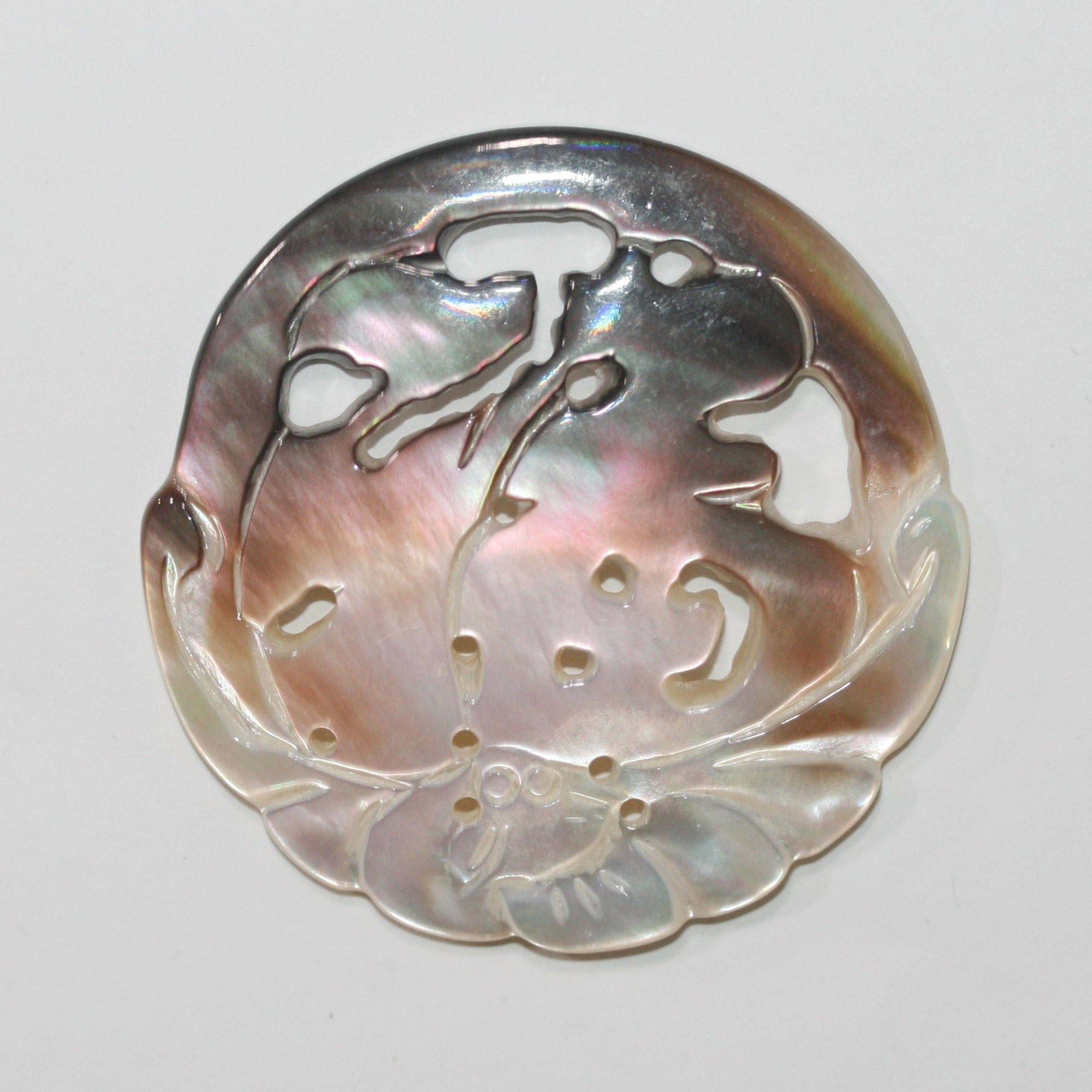 Pendentif en nacre brune 50 mm - Pendentifs en nacre naturelle et coquillage - Nacre