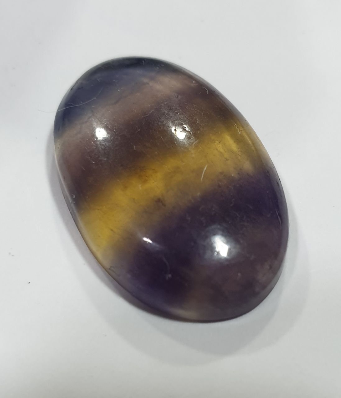 Unique Natural  Banded Fluorite Oval Cabochon 29.5x18.6mm  36.7ct Rare Color- Unique Collector Stone- Wholesaler Supplier- Top Quality