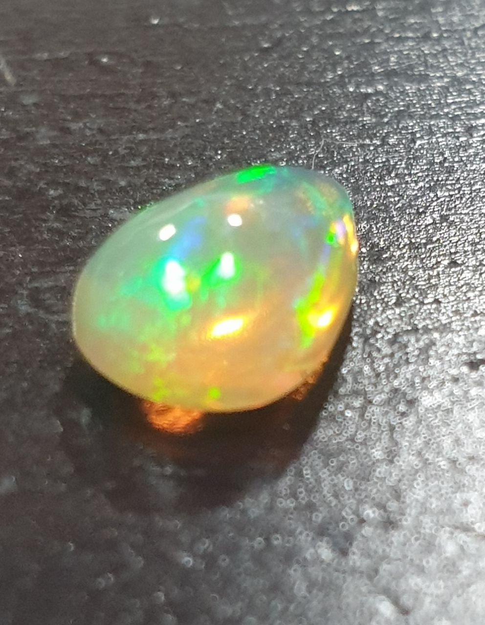 Lots Of Fire 1 Pc Wello Ethiopian Opal  Drop Cabochon 10x7mm. (1.25ct)  -Gemstone Parcels-Loose Stones Wholesale Price