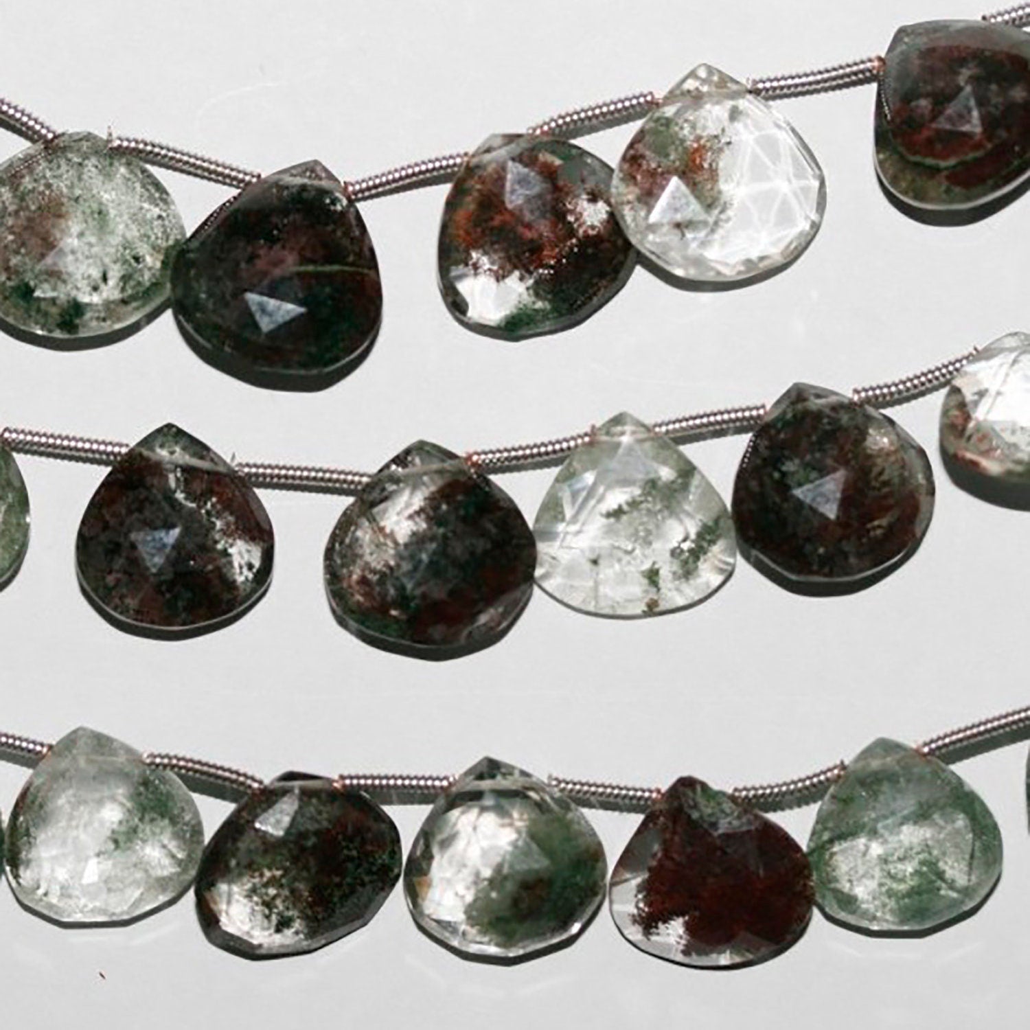 Cuentas de lodolita de 18 cm (7"), facetadas, de 13-14 mm (tira de 20 cm)