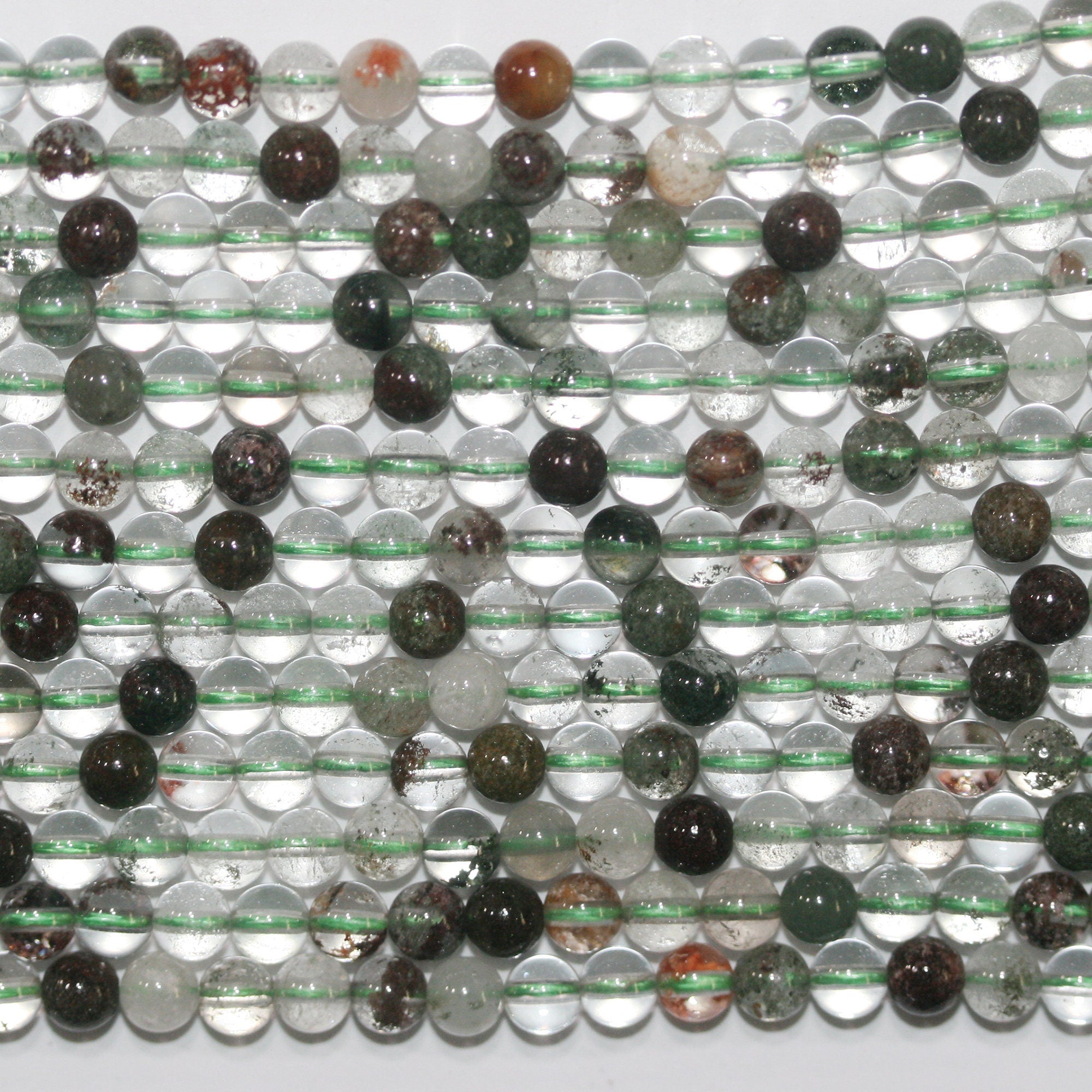 Cuentas redondas lisas de cuarzo lepidolita de 40 cm (16"), 4 mm (tira de 40 cm)