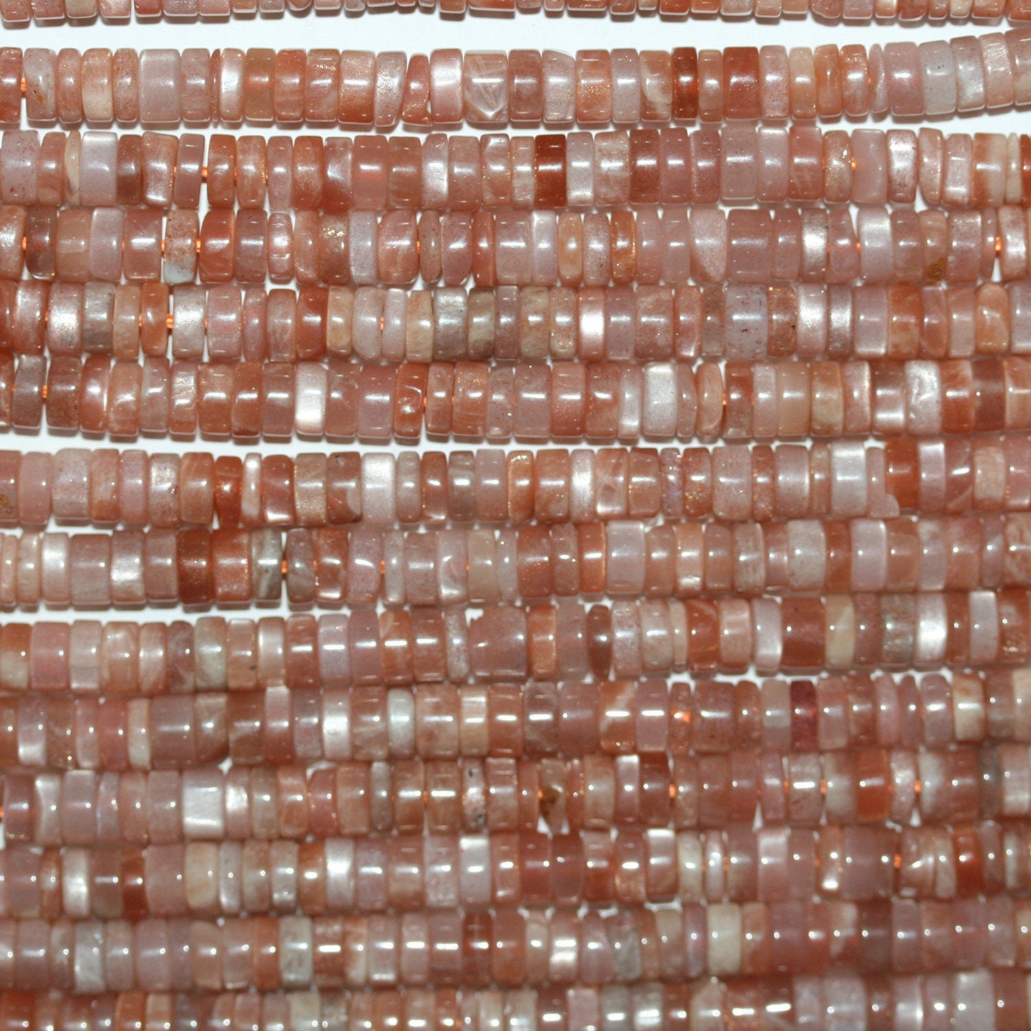 Perles de disque lisses en pierre de soleil St 15" 6x2mm.Environ - Fil 39cm.