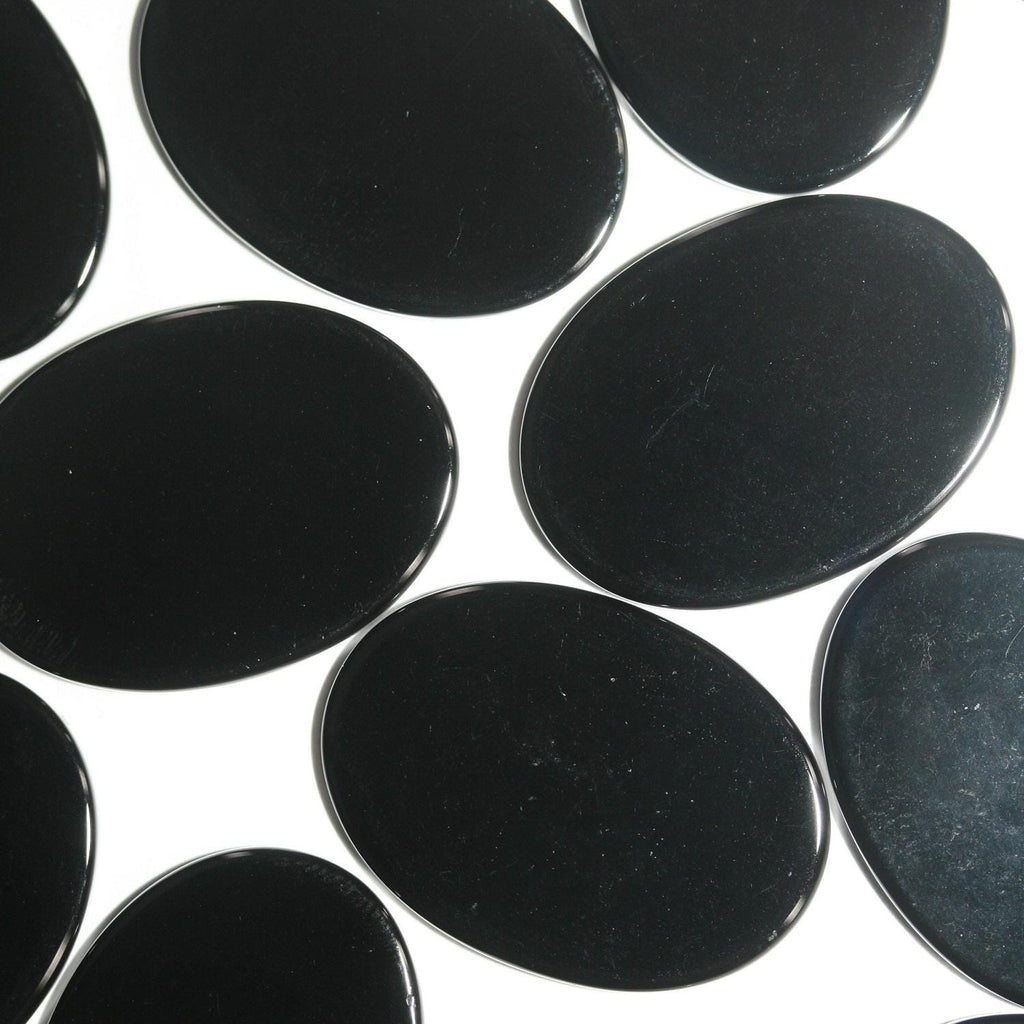 4 pièces de cabochons plats ovales lisses en onyx 25x18x2mm (4 pièces).