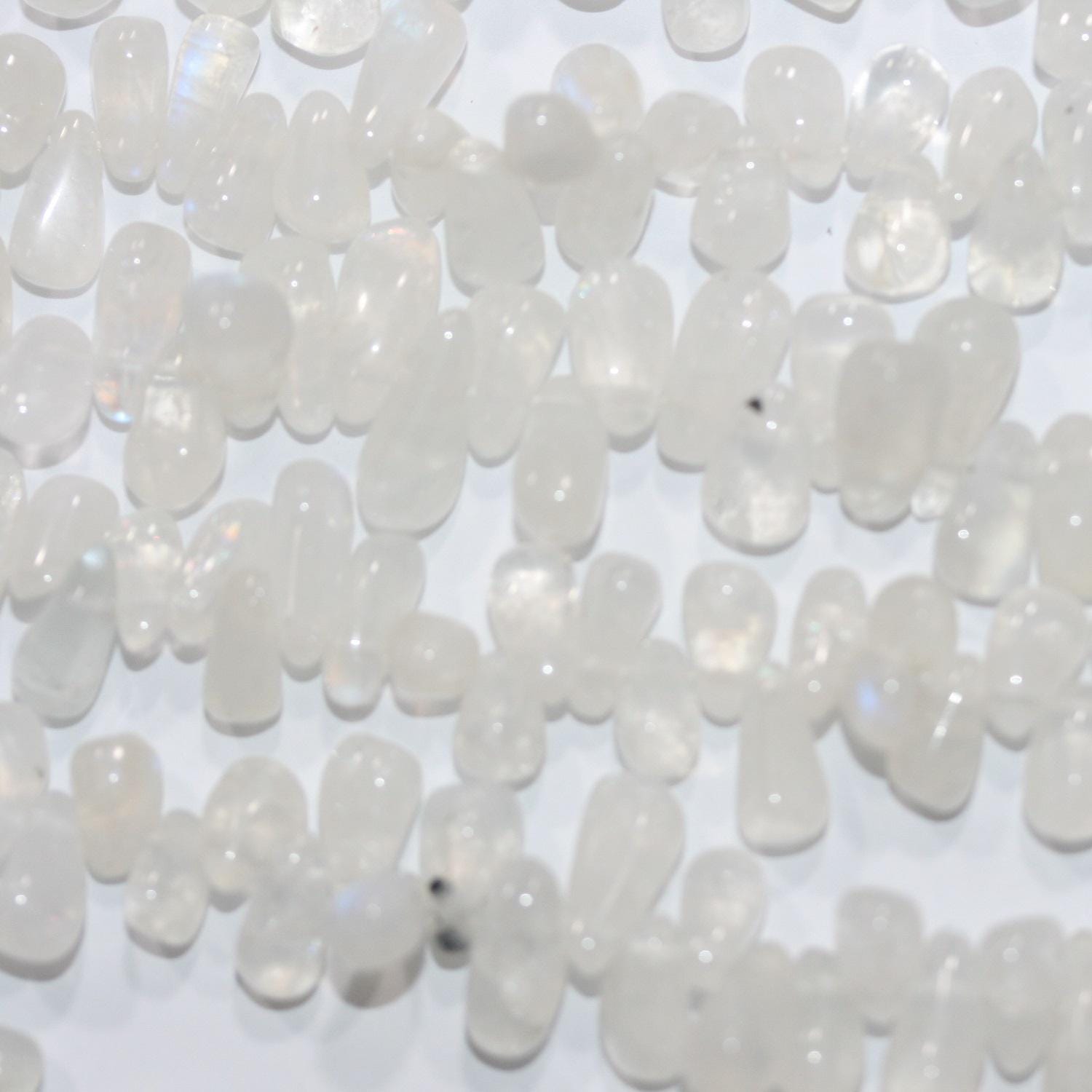 13" St Moonstone Smooth Drop Beads 10x5mm.-Approx. -Strand 33cm- Item.1389