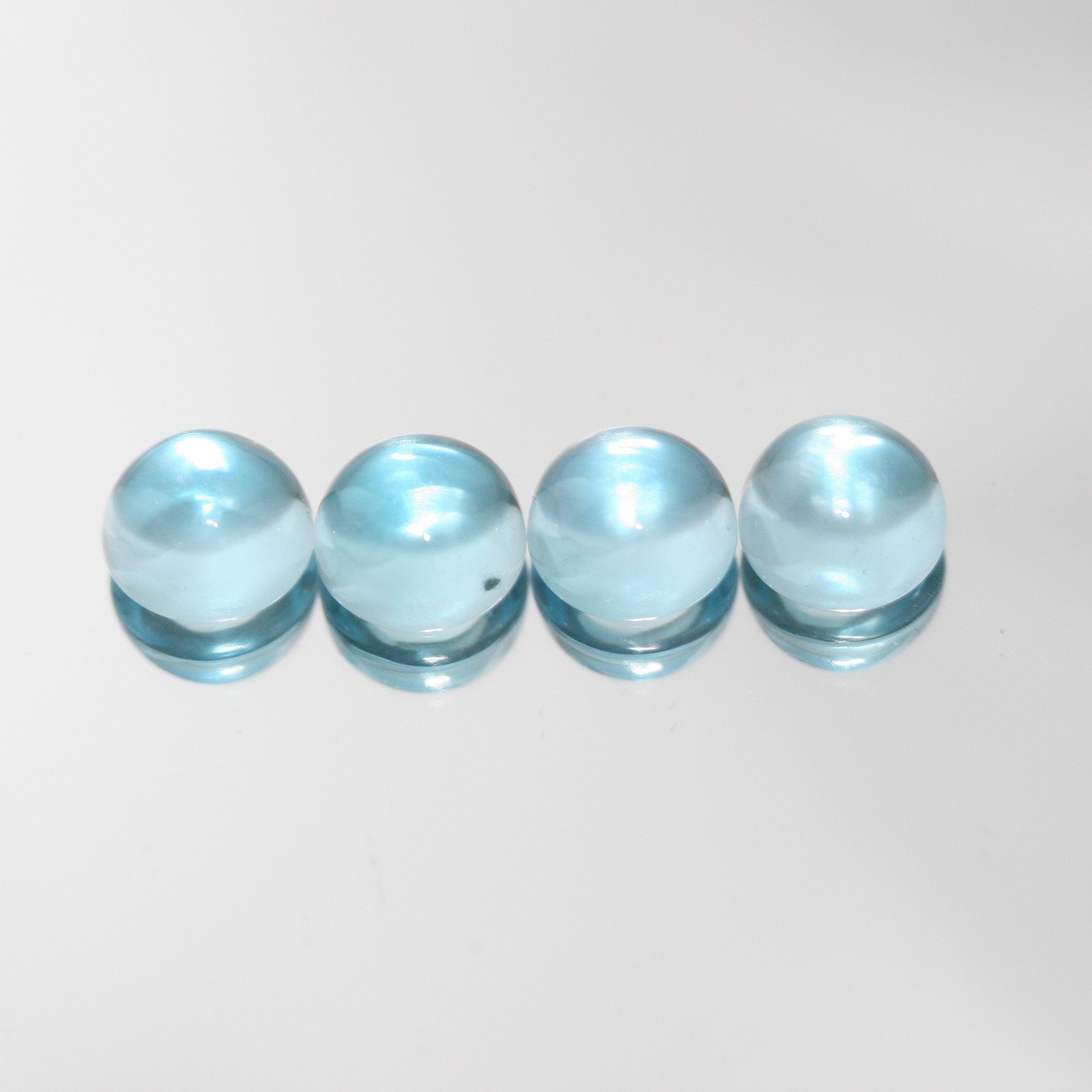 Sky Blue Topaz Smooth Round Cabochons Lot 8mm.- 4 Pieces