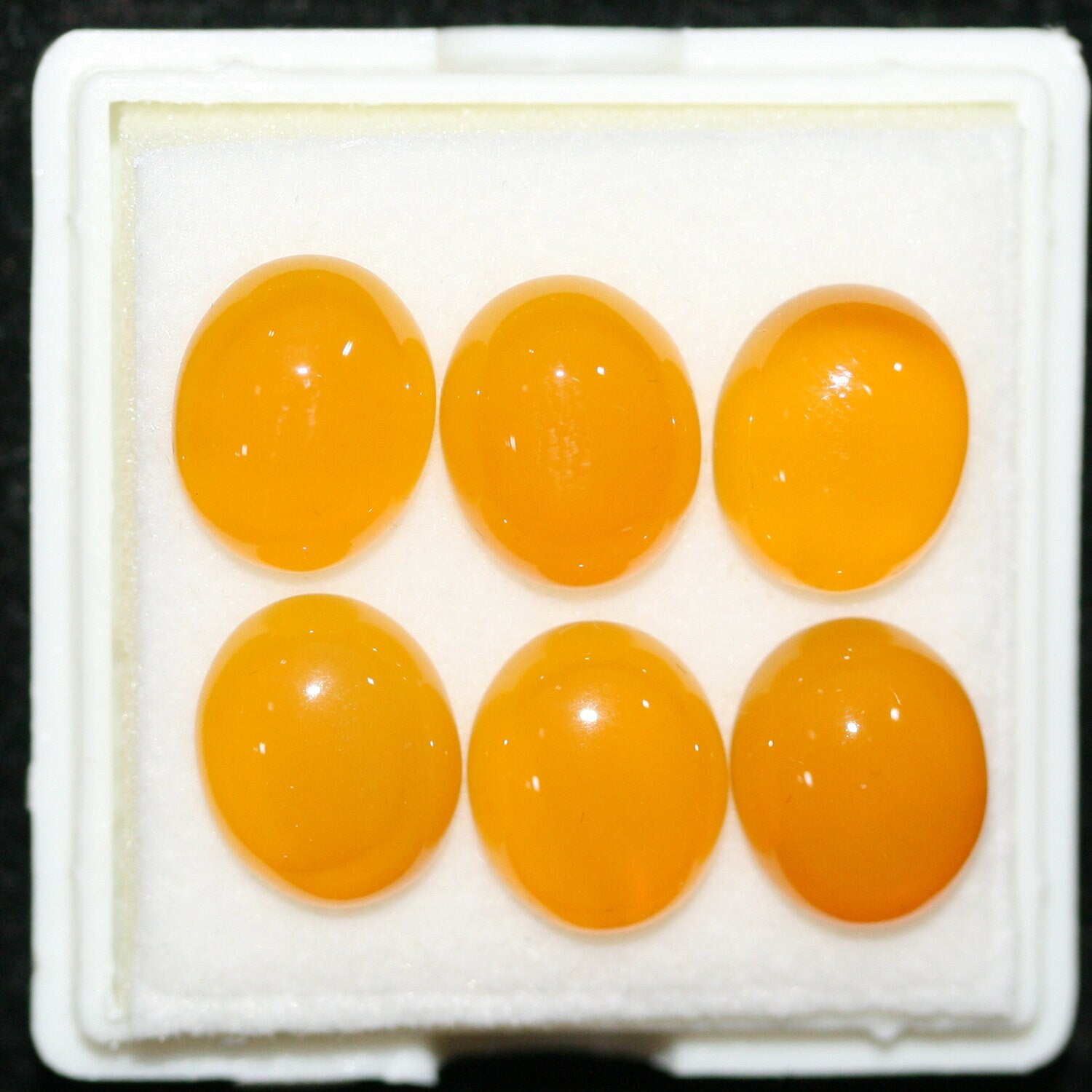 Lote de 6 cabujones ovalados de ágata amarilla de 12 x 10 mm (6 unidades)