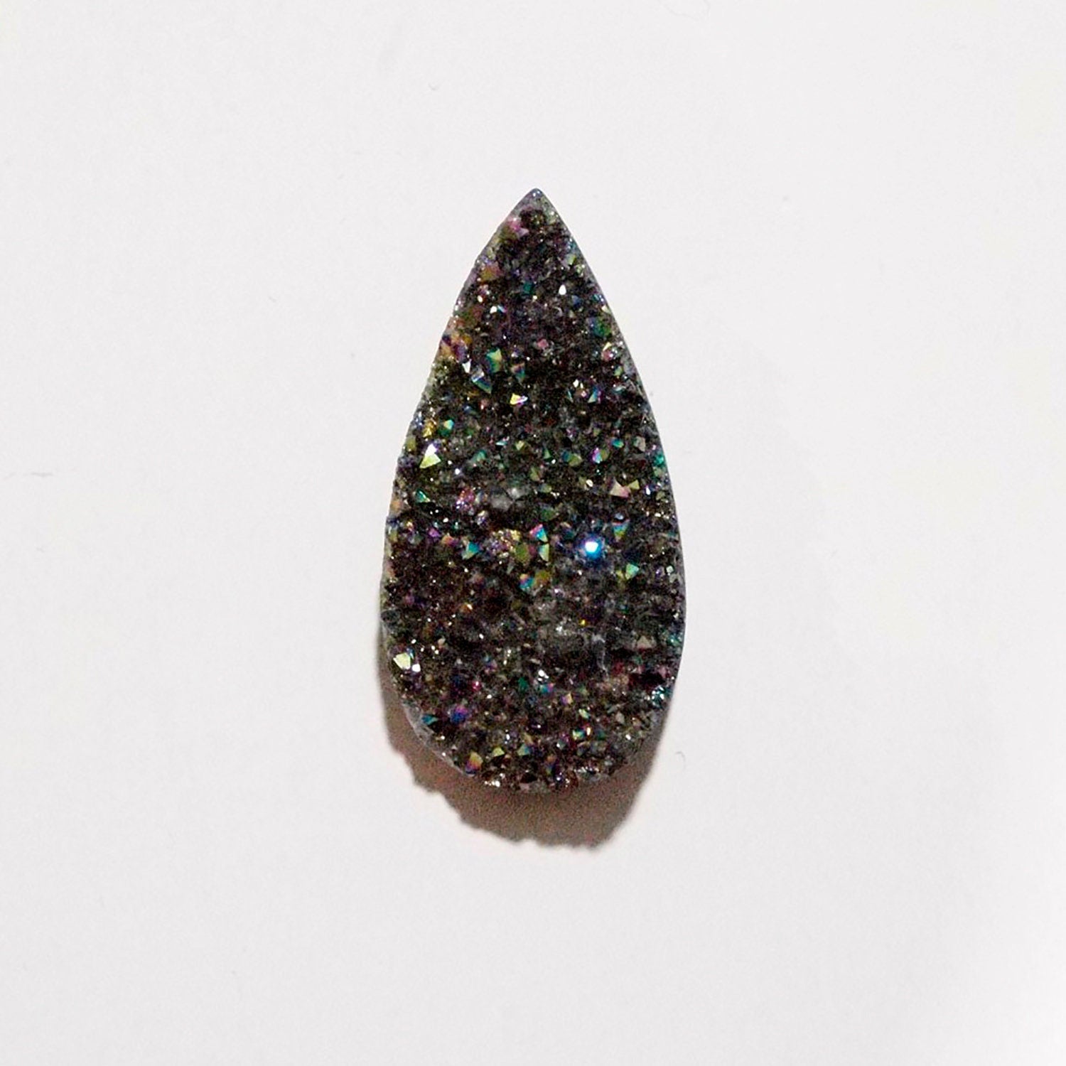 Lote de 2 cabujones de ágata drusa multicolor de 30 x 15 mm. (2 uds.)