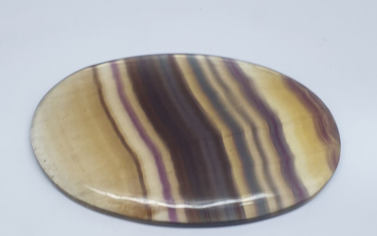 Huge  Natural  Banded  Fluorite Oval Cabochon  53.7×82.8 mm - 360 ct  Rare Color- Unique Collector Stone- Wholesaler Supplier- Top Quality