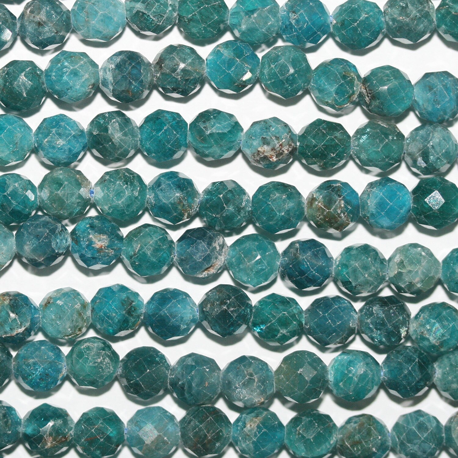 Perles rondes à facettes en apatite bleue St, 15 pouces, 6 mm - Fil de 39 cm