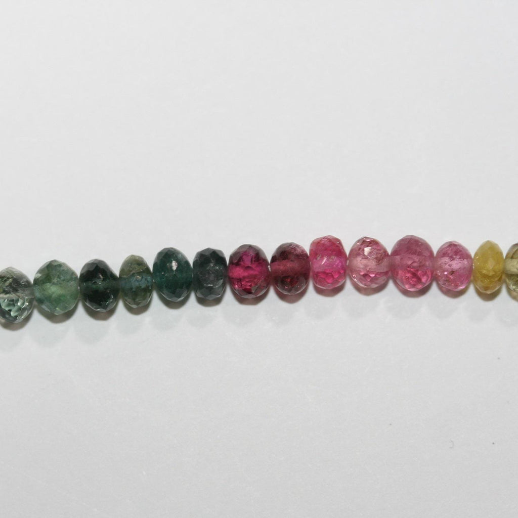 Perles rondelles à facettes en tourmaline St 15" 5x4mm.-Rig 38cm.