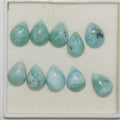 10Pcs Lot Larimar Drop Cabochon 9x6mm. (10 pcs.)