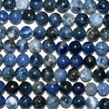 Perles rondes lisses en sodalite St 15" 4 mm.-Rig 39 cm.