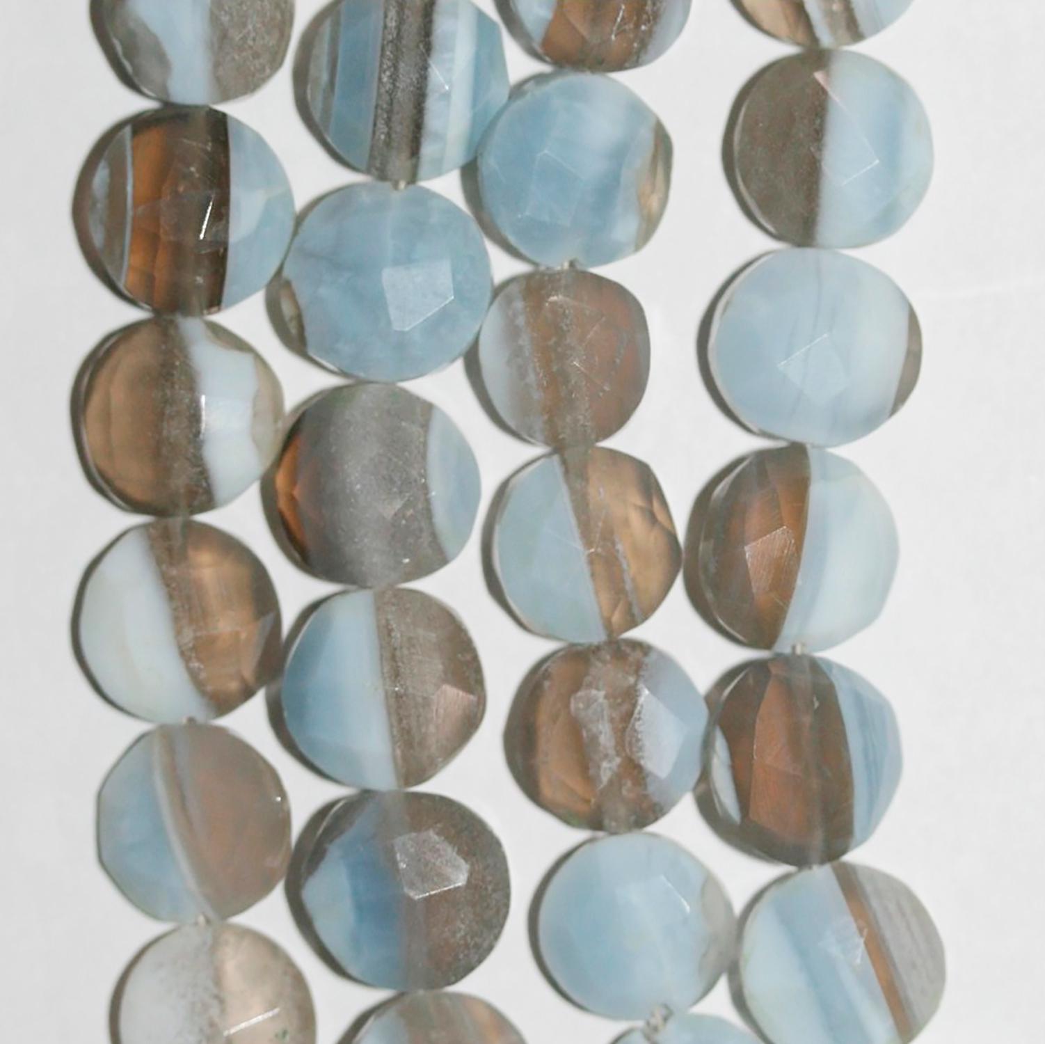 Cuentas de ópalo azul facetado de 8" (8-10 mm) - Aprox. - Hilo de 20 cm