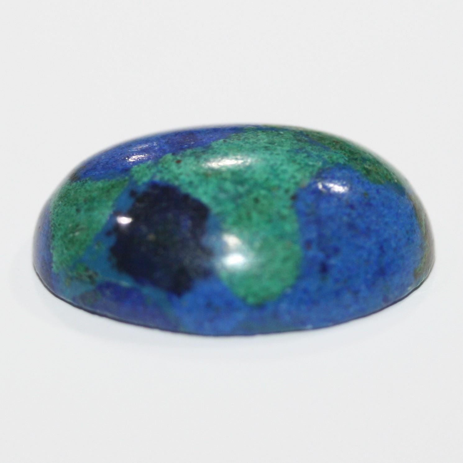 6 cabochons ovales lisses en azurite 20x15 mm. (6 pièces).