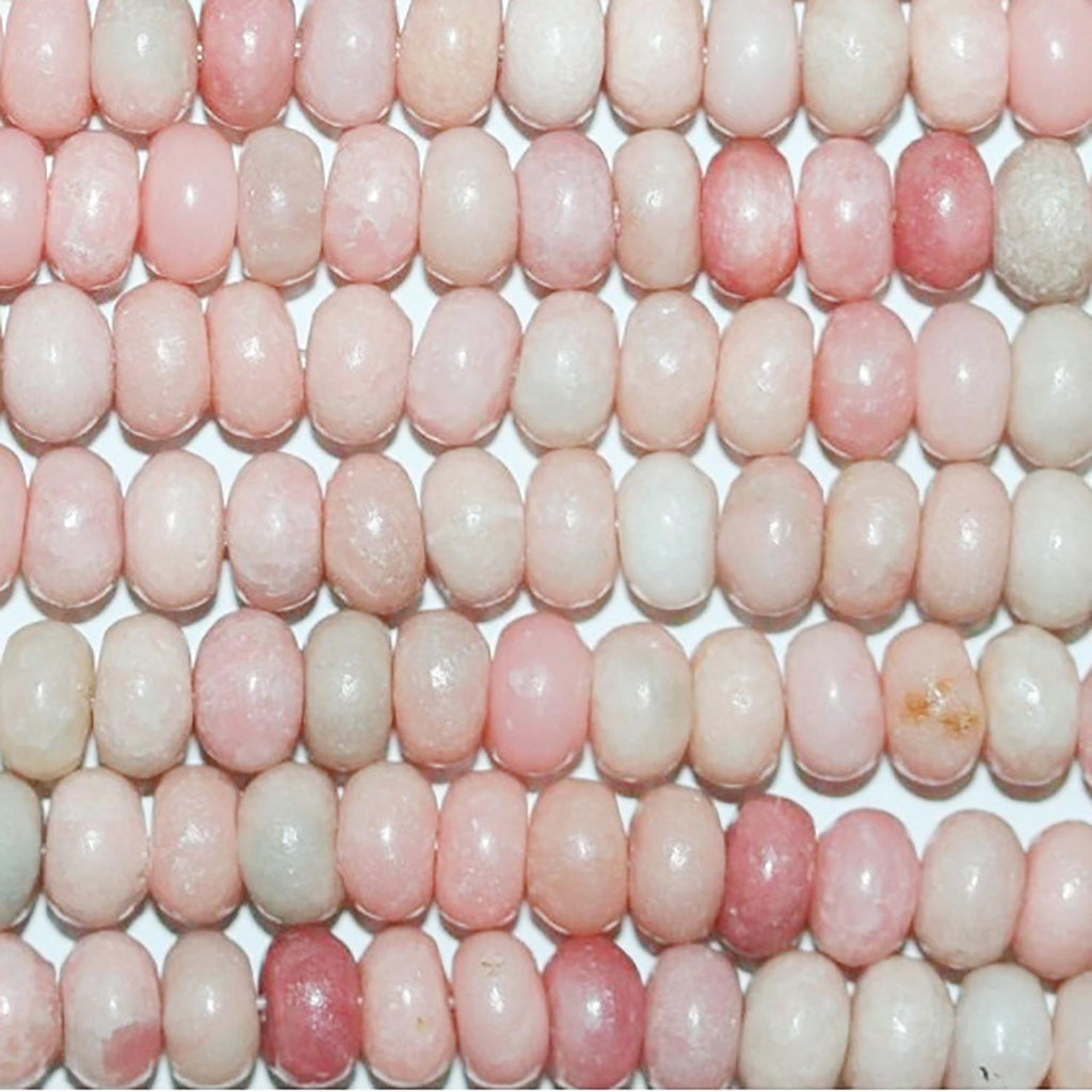 Perles rondelles lisses en opale rose St, 8 x 5 mm environ, 14 pouces (35,5 cm) - Longueur du fil : 38 cm environ