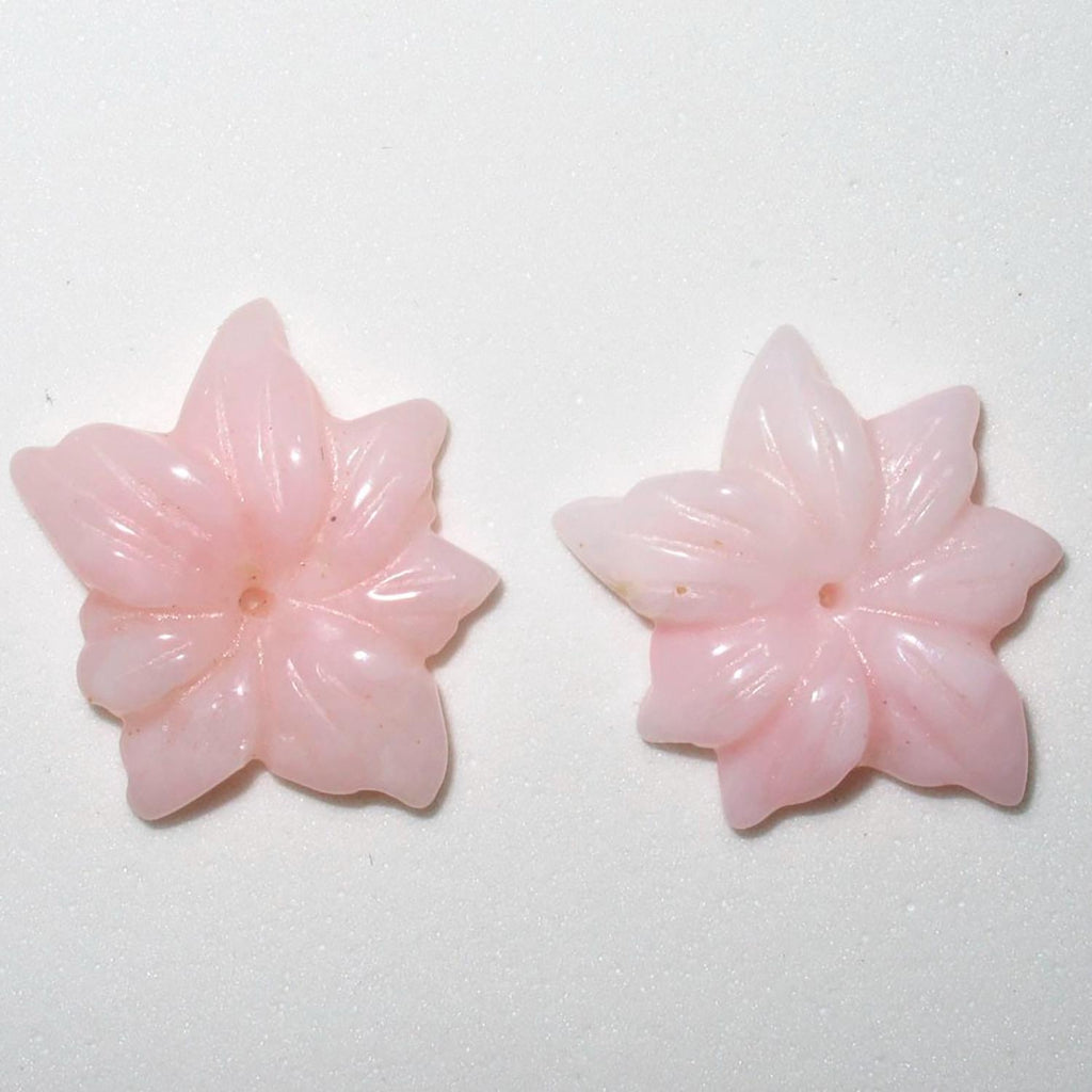 Lote de 2 colgantes de flor de ópalo rosa de 22 mm aprox. (2 unidades)