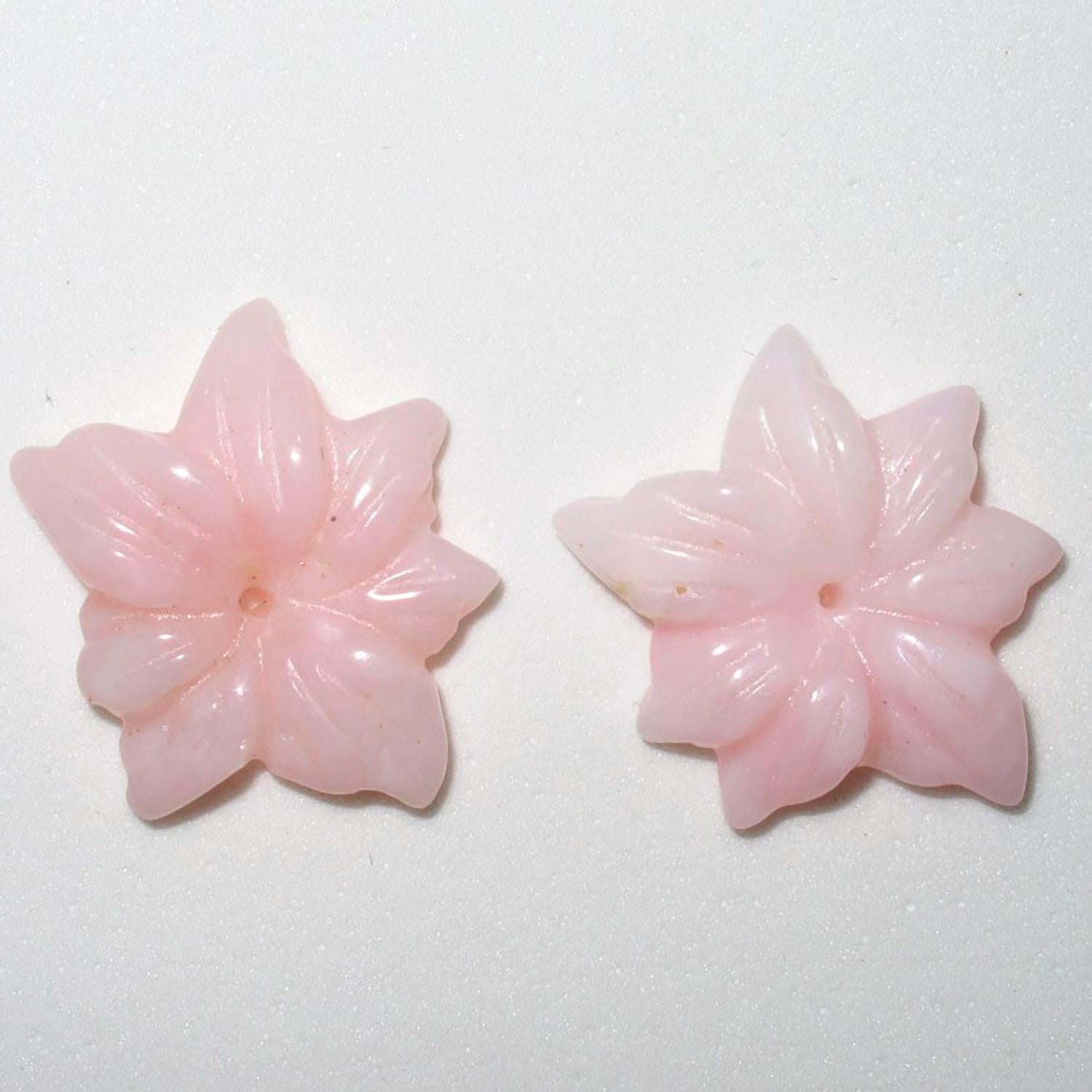 Lote de 2 colgantes de flor de ópalo rosa de 22 mm aprox. (2 unidades)