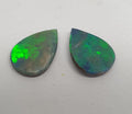 Natural Australian Opal Irregular Flat Pear  Cabochon Doublet Pair 10.1x7.2mm. Aprox.- 2 Pieces