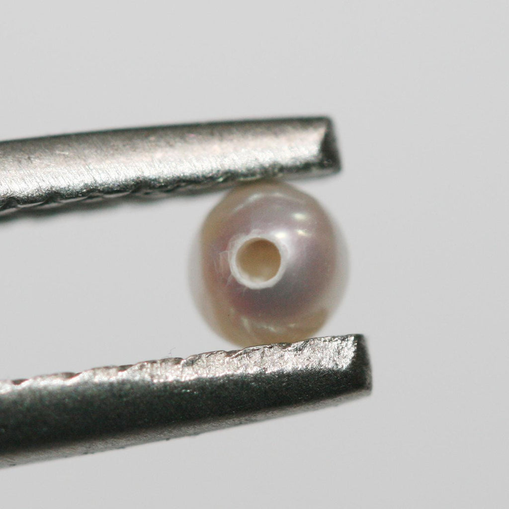 1 Pair High Cultured Round Pearl 3-3.5mm.-Half Drill. Round Natural  Pearl-Price Per 1 Pair- Pearl Earring