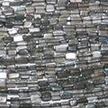 14" St Labradorite Smooth Brick Prism Beads  4x3mm.-Strand 36mm.