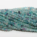 Cuentas redondas facetadas de fluorita de 4 mm (16") - Hilo de 40 cm