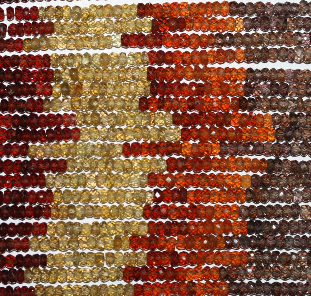 Rondelle facettée en saphir St Tundra 14" 4x2mm.-Bracelet 37cm.