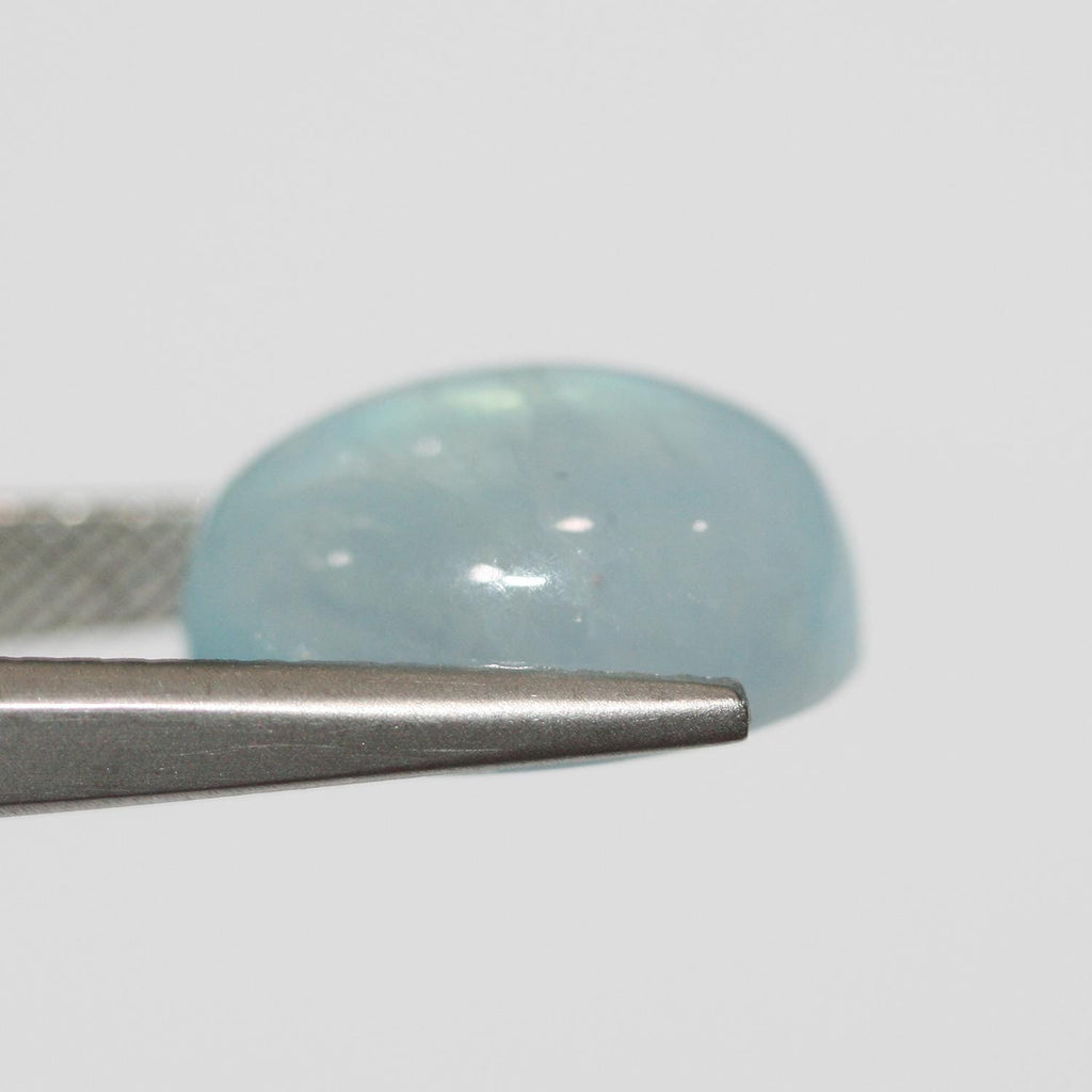 Lote de 6 cabujones ovalados de aguamarina de 14 x 10 mm (6 unidades)