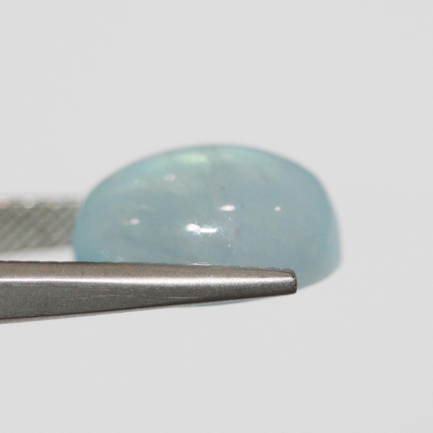 Lote de 6 cabujones ovalados de aguamarina de 14 x 10 mm (6 unidades)