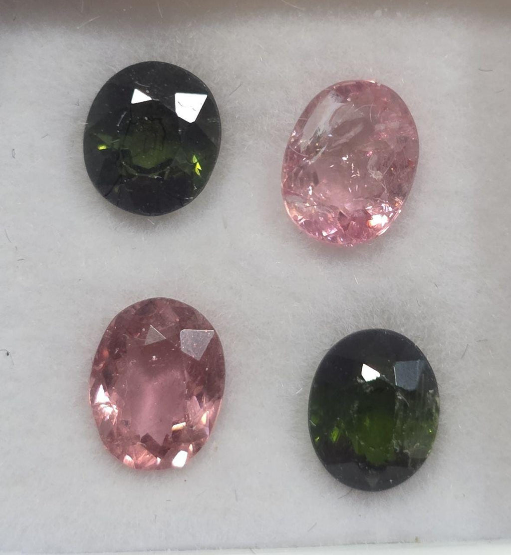 Lote de turmalinas de colores raros de 6,5 x 5,5 mm, piedras preciosas ovaladas y redondas - Turmalinas africanas naturales