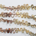 Perles en zircon facettées en forme de goutte, 8 pouces, 6 x 4 mm, rang de 20 mm