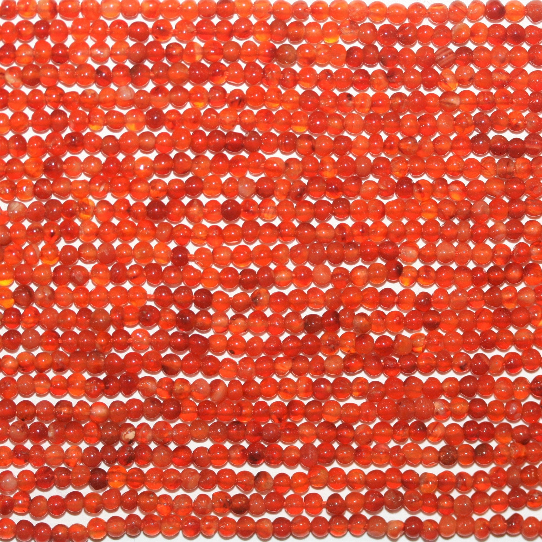 13" St Carnelian Smooth Round Beads 2mm.- Strand 33cm.