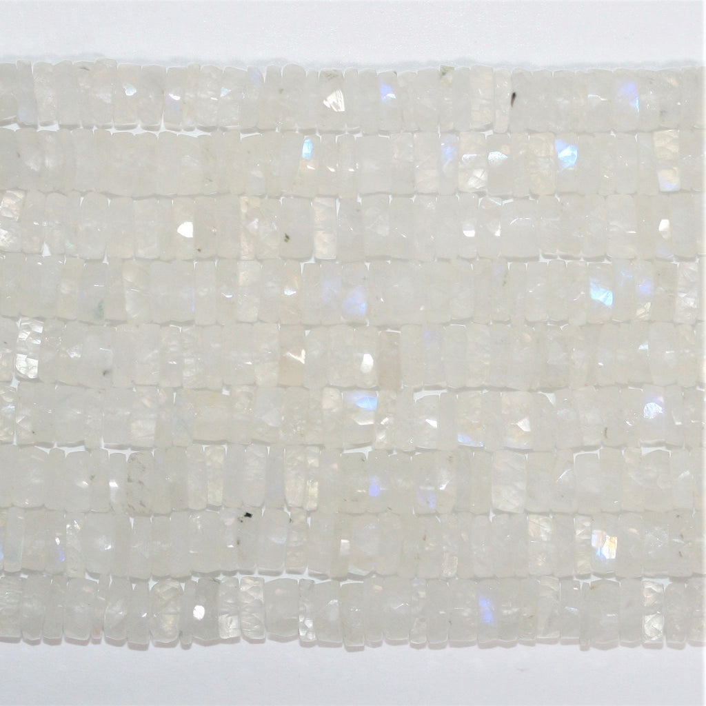 16" Cuentas de disco facetadas de piedra lunar 6x2 mm.- Hilo 40cm.