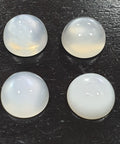 Lote de 4 cabujones redondos de piedra lunar blanca de 13 mm. (4 piezas)