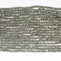 12" St Pyrite Faceted Rondelle 2.5x1.5mm.-Strand 32cm.