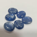Lote de 6 cabujones ovalados de cianita de 12 x 10 mm. (6 uds.)
