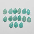 Lote de 15 cabujones de amazonita lisos en forma de gota de 7 x 5 mm. (15 uds.).
