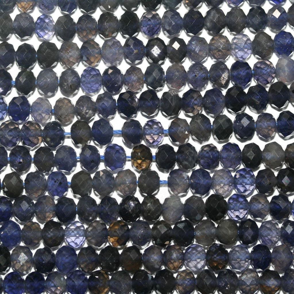 Perles rondelles à facettes en st iolite 15" 6x4mm.- Brin 39cm.