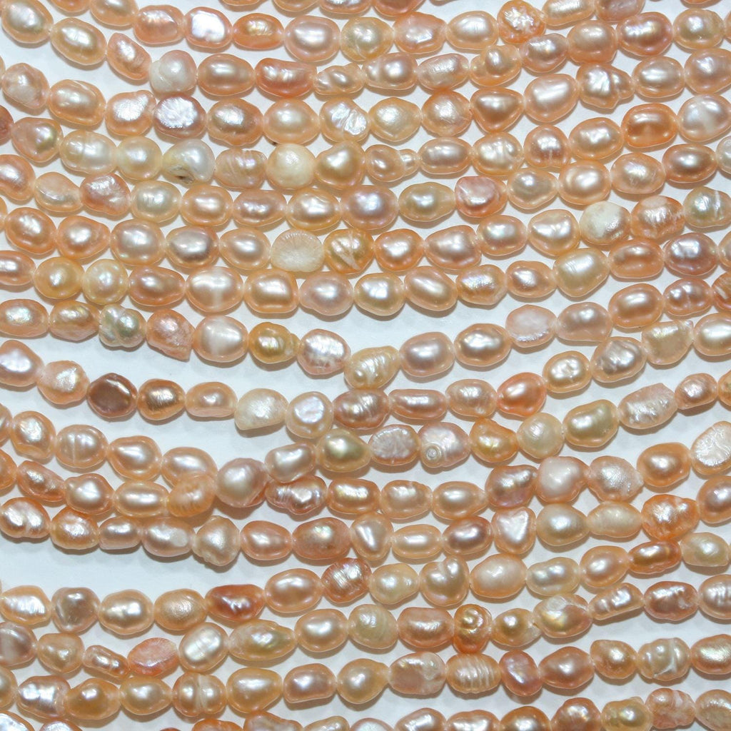11" St Freshwater Salmon Baroque Pearl Beads 3-3.5mm.-Strand 34cm.-Item.14767 -Natural Pearls wholesale Prices