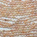 11" St Freshwater Salmon Baroque Pearl Beads 3-3.5mm.-Strand 34cm.-Item.14767 -Natural Pearls wholesale Prices
