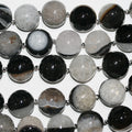 15" St Banded Onyx Round Beads Smooth 20mm.-String 39cm.